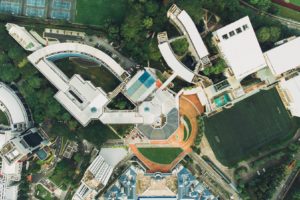 Aerial view of buildings